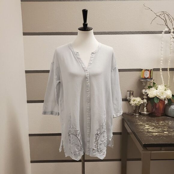 Meadow Rue Blue Lace Button Up Cardigan. Size S. - Picture 1 of 3